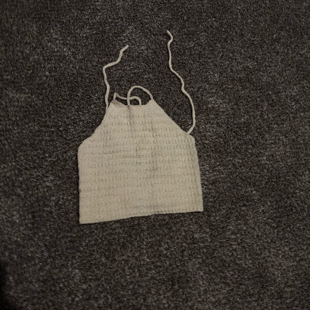 OZMA Cream Crochet Halter Crop Top